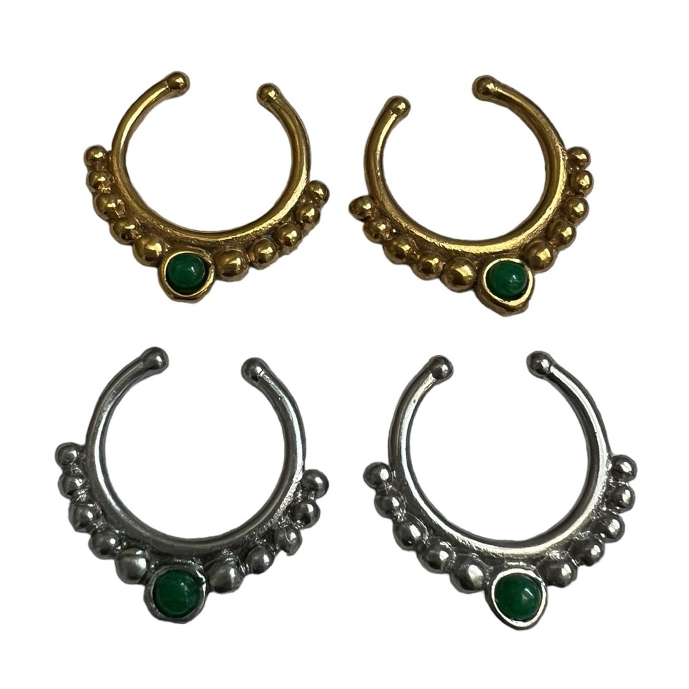 Cat eye Drop Fake Septum Hanger For Unpierced Nose 4 Pack NEW | 13.5mm | 1.5mm
